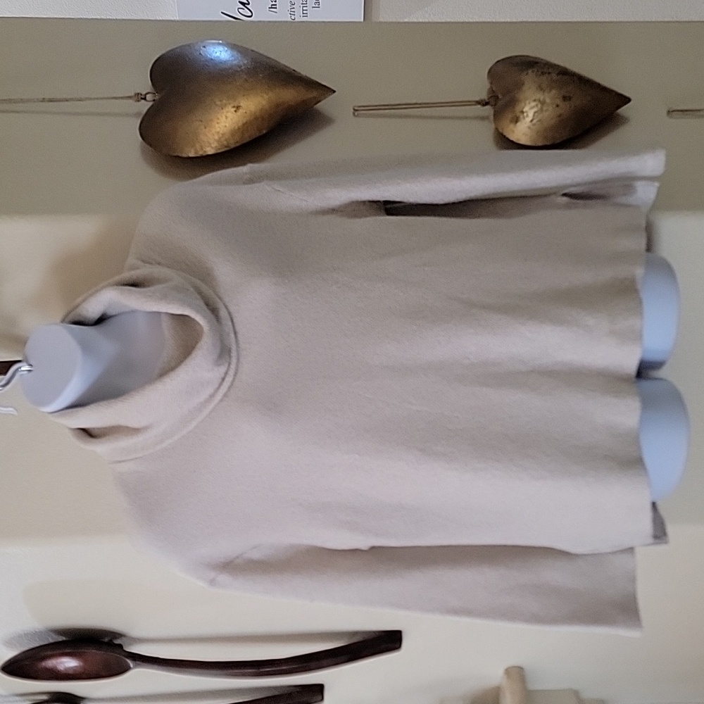 Ava & Viv Cowl Neck Drop Shoulder Split Hem Sweater Ivory w/Gold flecks sz14/16W